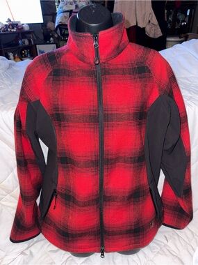 Woolrich Vintage Plaid Wool Blend Full Zip Jacket
